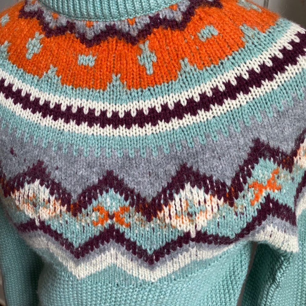 J Crew Zig Zag Fair Isle Wool Sweater - Picture 3 of 5